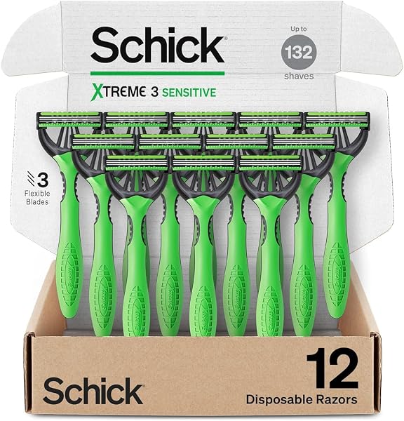 Schick Xtreme 3 Barbeadores Descartáveis, 12 Unidades